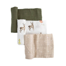Load image into Gallery viewer, 3pk Cotton Muslin Swaddle - Oh Deer