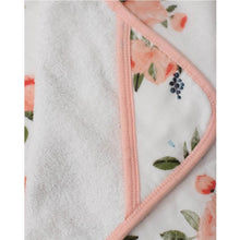 Load image into Gallery viewer, Hooded Towel + Wash Cloth - Watercolour Roses