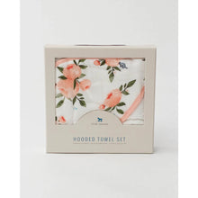 Load image into Gallery viewer, Hooded Towel + Wash Cloth - Watercolour Roses