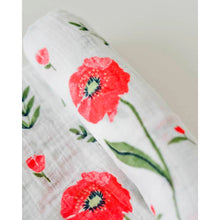 Load image into Gallery viewer, Single Cotton Muslin Swaddle - Summer Poppy