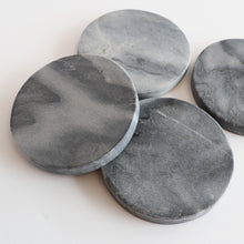 Load image into Gallery viewer, MARBLE ROUND COASTERS GREY - SET OF 4
