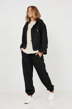 Load image into Gallery viewer, Varsity Hoodie- Black Quilt