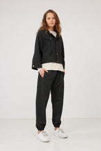 Load image into Gallery viewer, Varsity Hoodie- Black Quilt