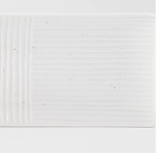 Load image into Gallery viewer, White Lined Sashimi Plate