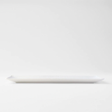 Load image into Gallery viewer, White Lined Sashimi Plate