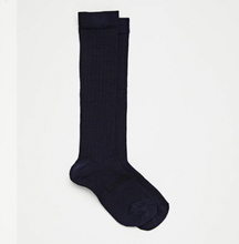 Load image into Gallery viewer, WOMENS Merino Wool Plain Knee High Socks | Woman | NAVY