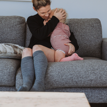 Load image into Gallery viewer, WOMENS Merino Wool Plain Knee High Socks | Woman | NAVY