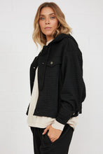 Load image into Gallery viewer, Varsity Hoodie- Black Quilt