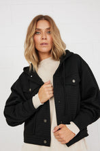 Load image into Gallery viewer, Varsity Hoodie- Black Quilt