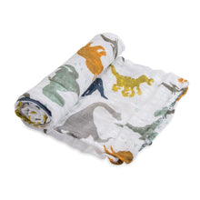 Load image into Gallery viewer, Single Cotton Muslin Swaddle - Dino Friends
