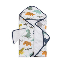 Load image into Gallery viewer, Hooded Towel + Wash Cloth - Dino Friends
