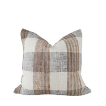 Load image into Gallery viewer, GRETA CUSHION AND FEATHER INNER - GREY CHECK
