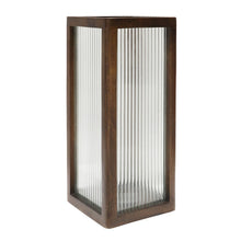 Load image into Gallery viewer, TATE LARGE REEDED GLASS HURRICANE LAMP - NATURAL
