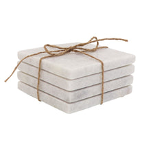 Load image into Gallery viewer, MARBLE SQUARE COASTERS WHITE - SET OF 4
