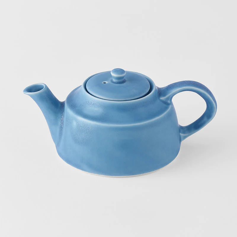 Low Style Teapot in Dry Blue