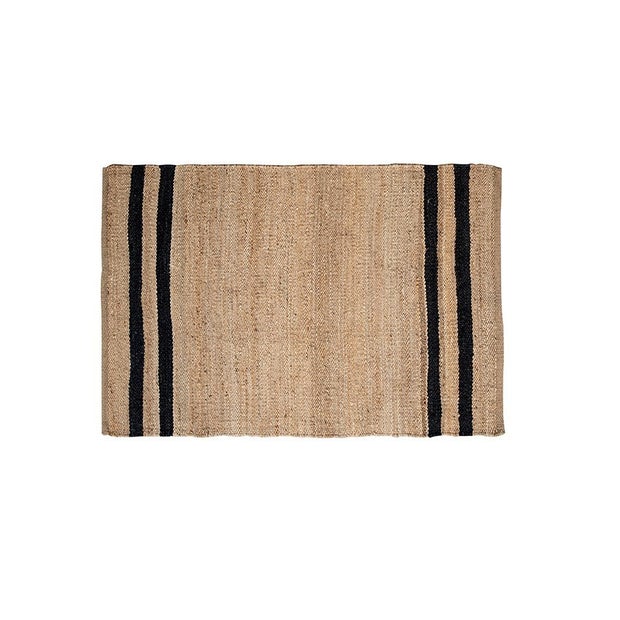 DOORMAT NATURAL SISAL WITH BLK STRIPES 100% JUTE 60X90